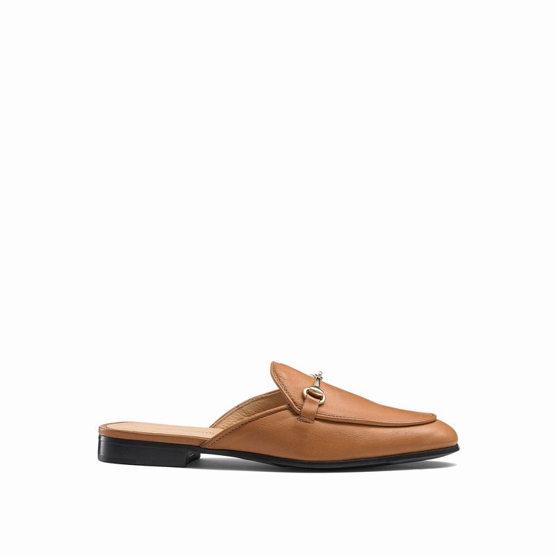 Russell & Bromley Loafermule Backless Loafers Womens Brown [DXG2196WY]